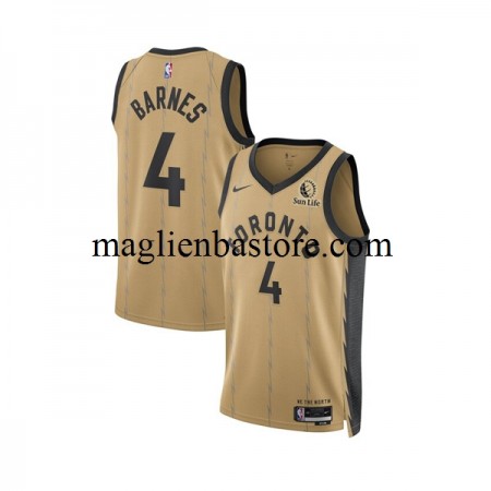 Maglia NBA Toronto Raptors Scottie Barnes 4 Nike 2023-2024 City Edition Brown Swingman - Uomo